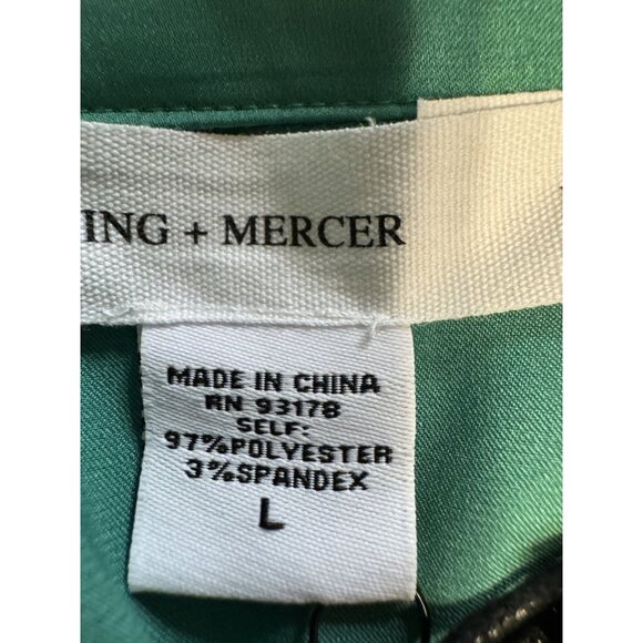 Spring & Mercer Dress L Emerald Green Long Flutter Sleeve Tie Front Cut Out NEW - Picture 5 of 6